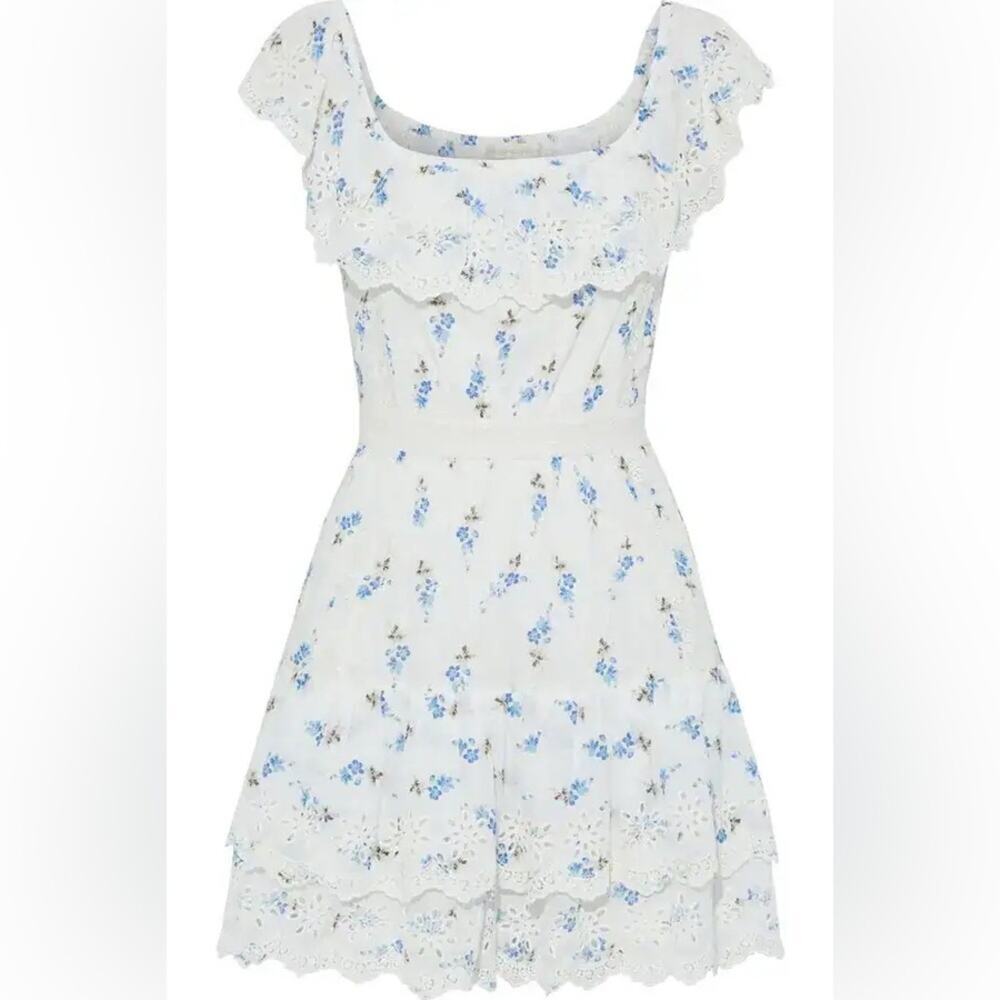 LoveShackFancy Cotton mini dress | Feminine Cottagecore Coquette Eyelet Spring 2 - Picture 3 of 14